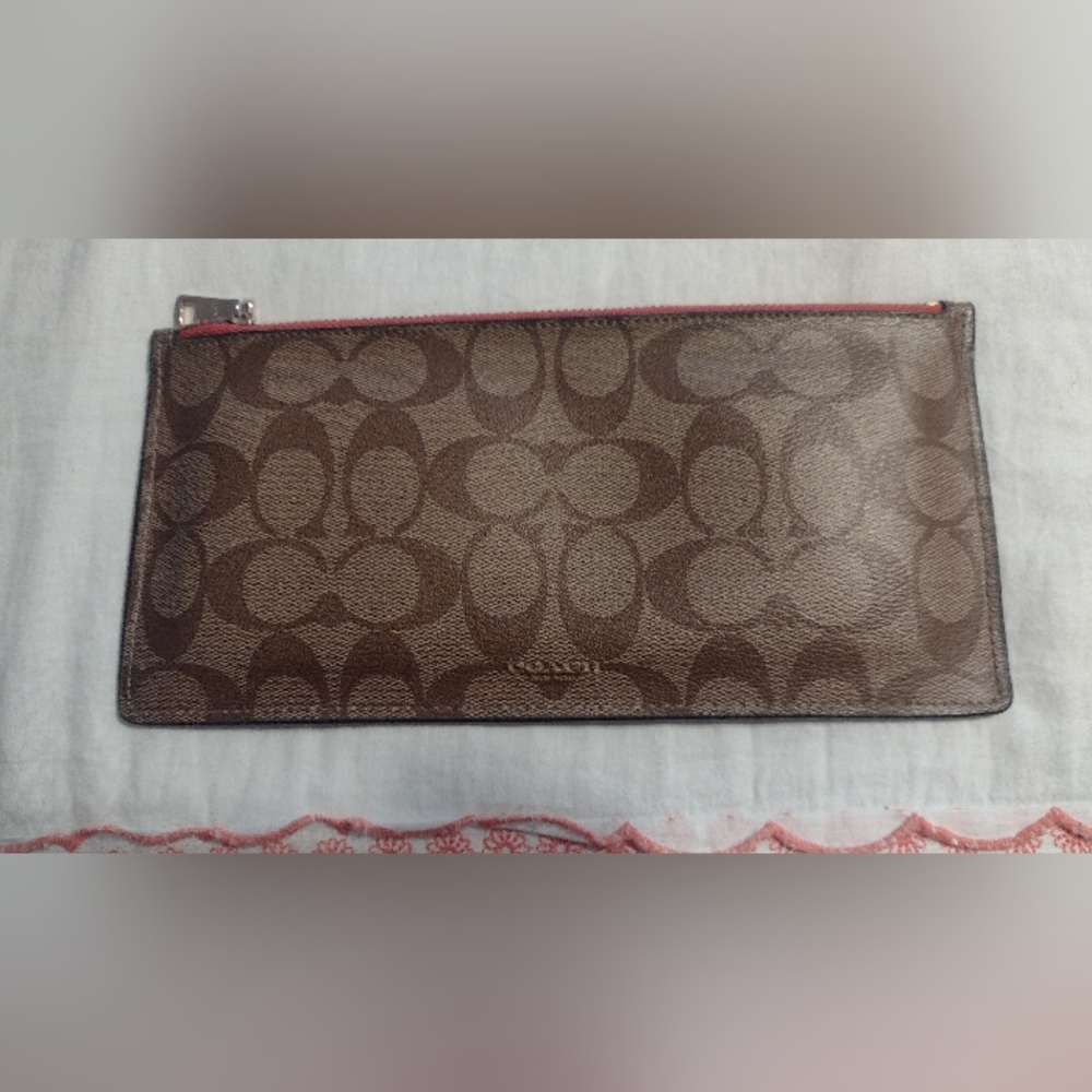 Coach Brown Signature Clutch